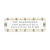 Plaid Christmas Return Address Label (Vorne)