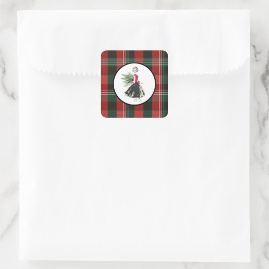 Plaid Christmas Sticker (Tasche)