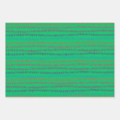 Plaid, Christmas Trees, & Green Dash, 3-Pack Matte Geschenkpapier Set (Vorderseite 3)