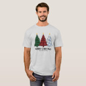 Plaid Christmas Trees Holiday Charm Apparel T-Shirt (Vorne ganz)