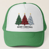 Plaid Christmas Trees Holiday Charm Trucker Hat Truckerkappe (Vorderseite)