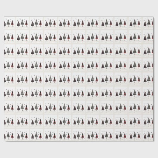 Plaid Christmas Trees Personalized Holiday  Geschenkpapier (Flach)