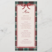 Plaid Christmas Wedding Menu | Holiday Tartan Menükarte (Vorderseite)