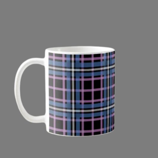 Plaid Classic Mug – Blue & Lavender Checkered Kaffeetasse