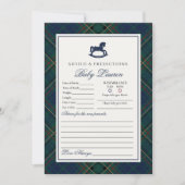 Plaid Classic Rocking Horse Advice for Baby Card Einladung (Vorderseite)