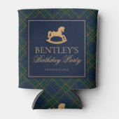 Plaid Classic Rocking Horse Birthday Party Favor Dosenkühler (Vorderseite)