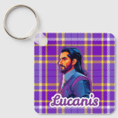 Plaid Crow Keychain Schlüsselanhänger (Vorderseite)