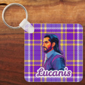 Plaid Crow Keychain Schlüsselanhänger (Vorderseite)