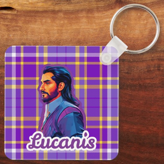 Plaid Crow Keychain Schlüsselanhänger (Rückseite)