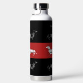 Plaid Dachshunds on Striped Personalised Trinkflasche (Rechts)