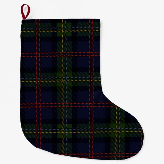 Plaid Elegant Rustic Holiday Tartan Großer Weihnachtsstrumpf (Vorderseite)