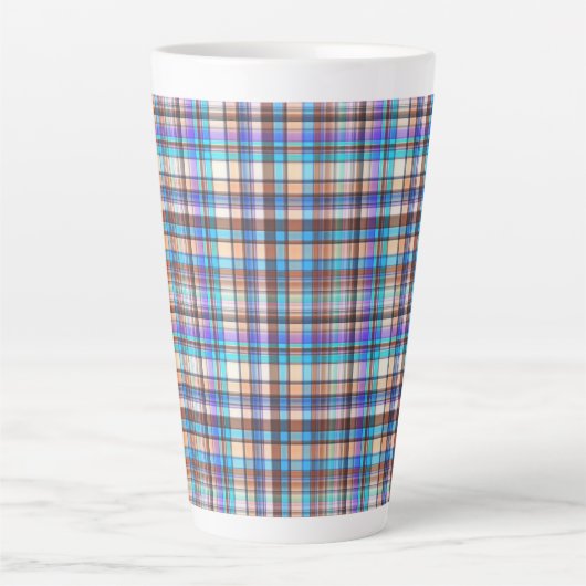 Plaid Fabric Checkered Print Pattern-57688 Milchtasse (Vorderseite)