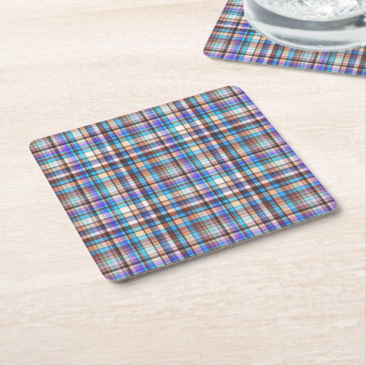 Plaid Fabric Checkered Print Pattern-57688 Rechteckiger Pappuntersetzer (angewinkelt)