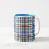Plaid Fabric Checkered Print Pattern-57688 Zweifarbige Tasse (VorderseiteRechts)