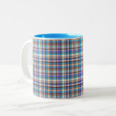 Plaid Fabric Checkered Print Pattern-57688 Zweifarbige Tasse (Vorderseite Links)
