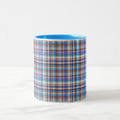 Plaid Fabric Checkered Print Pattern-57688 Zweifarbige Tasse (Mittel)