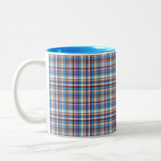 Plaid Fabric Checkered Print Pattern-57688 Zweifarbige Tasse (Links)