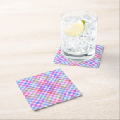 Plaid Fabric Texture Pattern Rechteckiger Pappuntersetzer (Vor Ort)