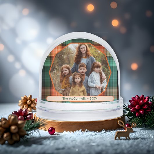 Plaid Family Christmas Photo Template Schneekugeln