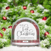 Plaid First Christmas Grandparents Photo Christmas Schneekugeln (Weihnachten)