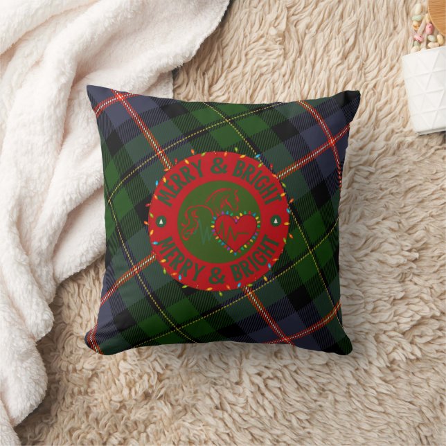 Plaid Fleece Throw Pillow Merry & Bright Kissen (Decke)