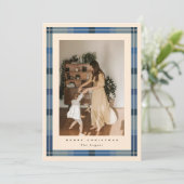 Plaid Frame Holiday Card Feiertagskarte (Stehend Vorderseite)