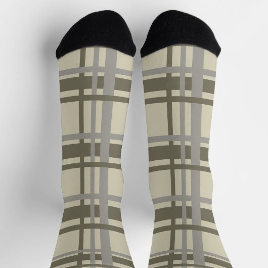 Plaid gray and cream socken (Oben)