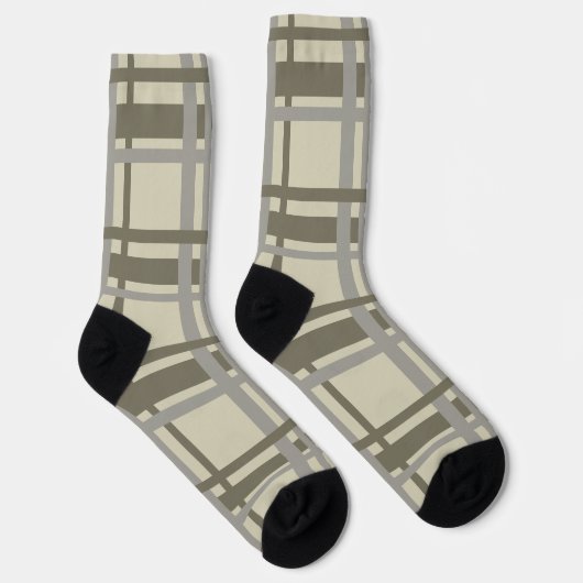 Plaid gray and cream socken (Rechts)