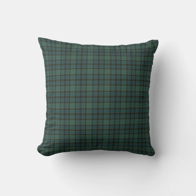 Plaid Green Blue Tartan Traditional Style Kissen (Vorderseite)