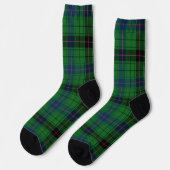Plaid Green Check Elegant Rustic Tartan Socken (Linkes Detail)