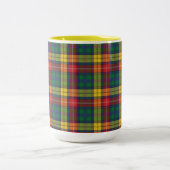 Plaid Green Red Buchanan Tartan Zweifarbige Tasse (Mittel)