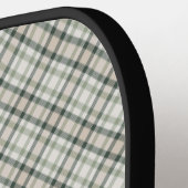 Plaid Greens and Beige Heart Pickleball Paddle (Linke Seite)
