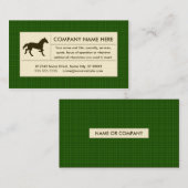 plaid horse visitenkarte (Vorne/Hinten)