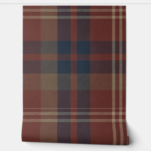 Plaid in Ruby Red and Navy Blue Tapete
