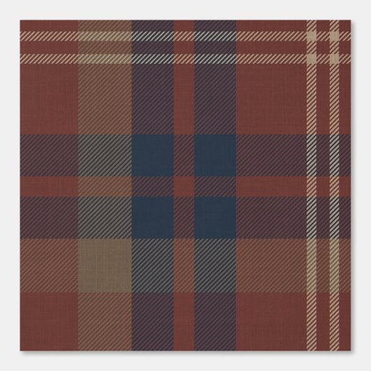 Plaid in Ruby Red and Navy Blue Tapete (Vorderseite)