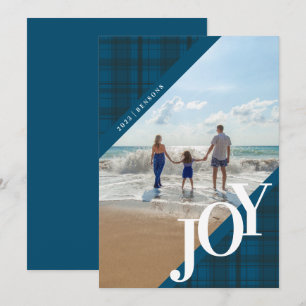 Plaid JOY Diagonale Blaue Festtagskarte Feiertagskarte