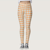 Plaid leggings with a vibrant orange, blue (Vorderseite)