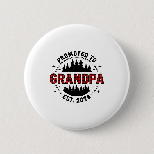 Plaid Lumberjack New Grandpa Promoted To Grandpa E Button (Vorderseite)
