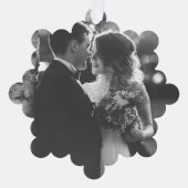 Plaid Married & Merry Script Big Photo Christmas Ornament Karte (Vorderseite)