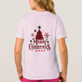 Plaid Merry Christmas Girls T-Shirt (Rückseite)