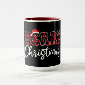 Plaid MERRY Design with Santa Hat Tasse (Zentrum)