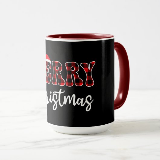 Plaid MERRY Design with Santa Hat Tasse (VorderseiteRechts)