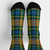Plaid Orange Green Check Rustic Bright Tartan Socken (Oben)