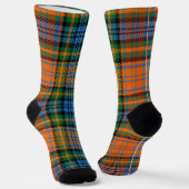 Plaid Orange Green Check Rustic Bright Tartan Socken (Gewinkelt)