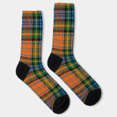 Plaid Orange Green Check Rustic Bright Tartan Socken (Rechts)