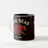Plaid Papa Bear Father Year Established Black Zweifarbige Tasse (Vorderseite Links)