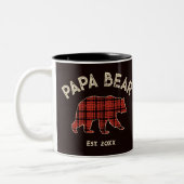 Plaid Papa Bear Father Year Established Black Zweifarbige Tasse (Links)