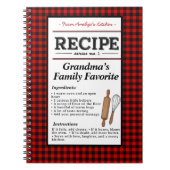 Plaid Personalized Recipe Notebook-Christmas Gift Notizblock (Vorderseite)