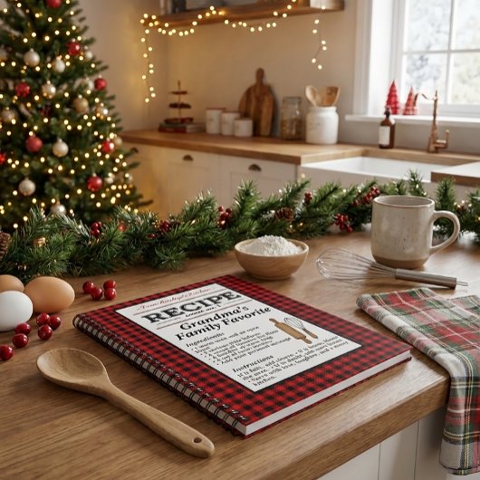 Plaid Personalized Recipe Notebook-Christmas Gift Notizblock