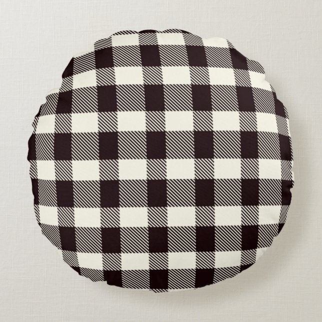 Plaid Pillow Rundes Kissen (Vorderseite)